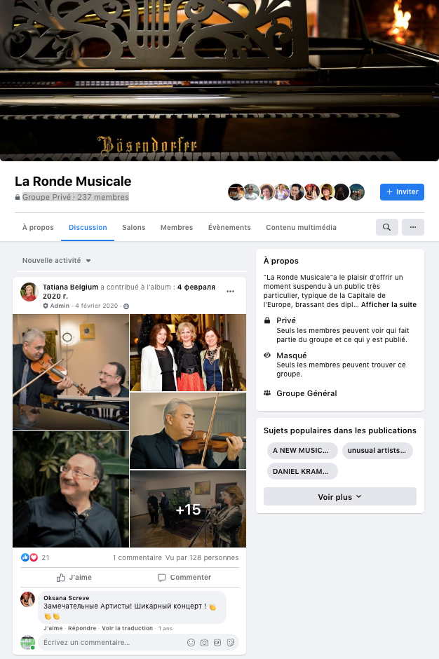 Facebook. La Ronde Musicale. Bruxelles. 2014-10-02